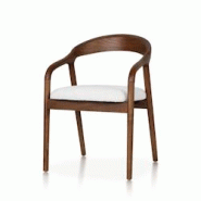Kosmi Chaise style scandinave en bois couleur noyer avec assise en tissu beige clair chiné – Élégance et confort - marron Bois massif 3760301698074 Kosmi Chaise style scandinave en bois couleur noyer avec assise en tissu beige clair chiné – Élégance et confort - marron Bois massif 3760301698074