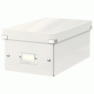 LEITZ Lot de 6 Boîte de rangement Click & Store Wow, format DVD, coloris blanc perlé - blanc 60420001