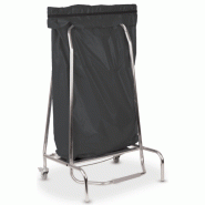 Poubelle à pédale tout inox - ouverture en ciseau - 110L - roulettes avec frein Poubelle à pédale tout inox - ouverture en ciseau - 110L - roulettes avec frein