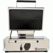 Sammic GV-6LA Vetrogrill : plaque vitrocéramique 3000 W, 230V 50-60Hz, fond lisse/supérieur cannelé, thermostat jusqu'à 250°C, prise EU - inox 5130366