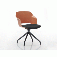 Lot de 2 sièges de réunion Clop avec placet d'assise piètement 4 branches giratoire en polypropylène Lot de 2 sièges de réunion Clop avec placet d'assise piètement 4 branches giratoire en polypropylène