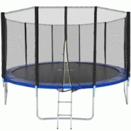 Tectake Trampoline modèle B noir/bleu - 403521 - noir acier 403521 Tectake Trampoline modèle B noir/bleu - 403521 - noir acier 403521