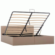 VidaXL Cadre de lit avec rangement hydraulique Similicuir 160x200 cm Modèle Zervonia - 285532