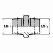 Adaptateur droit mâle NPT x mâle NPT - 1"1/4' , 41.98 , 1"1/4' , 41.98