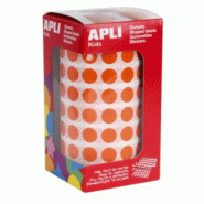 Apli 5192 gommettes rondes, diam. 10,5 mm, en rouleau, coloris orange - 8410782114772