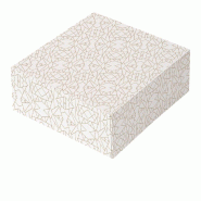Boite pâtissière The Pack carton ondulé nano micro blanc/or 18x18x7.5cm - par 50
