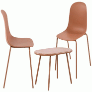 CLP Ensemble de 2 sièges Veldin Terre cuite - rouge plastique 326232