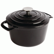 Cocotte ronde noire - Vogue - 3.2L en fonte - 120(H)x205(Ø)mm Cocotte ronde noire - Vogue - 3.2L en fonte - 120(H)x205(Ø)mm