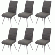 Décoshop26 - Lot de 6 chaises de salle à manger cuisine en tissu/textile coutures décoratives gris-marron et cadre en acier 04_0000856 - marron 300 Décoshop26 - Lot de 6 chaises de salle à manger cuisine en tissu/textile coutures décoratives gris-marron et cadre en acier 04_0000856 - marron 300