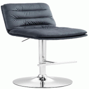 Décoshop26 - Tabouret de bar x1  repose-pieds et dossier assise rembourré en velours gris foncé et métal chromé 10_0006092 - gris métal 3000265384195
