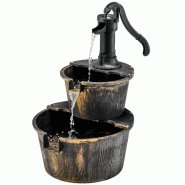 Helloshop26 - Fontaine de jardin d'extérieur à seau 45,5 x 41 x 68 cm avec débit réglable ambiance rustique en pp bronze antique 20_0019231 - 3000