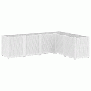 Helloshop26 - Jardinière bac lit surélevé plantes fleurs terrasse jardin 160 x 120 x 53 cm polypropylène blanc 02_0037454 - blanc 3000214246789