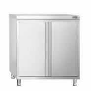 Meuble bas inox central P 700 mm avec portes - 800_0