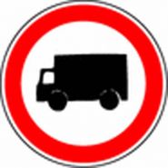 Panneau de signalisation - interdit aux camions