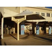 Préau pour école primaire UNO - 25 m² sur poteau déporté en acier galvanisé