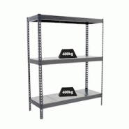 PROREGAL Étagère pour charges lourdes BIG METAL YETI THREE | HxLxP 200x180x60cm | Charge du compartiment 400kg | Gris - gris métal PR_RS22-22 PROREGAL Étagère pour charges lourdes BIG METAL YETI THREE | HxLxP 200x180x60cm | Charge du compartiment 400kg | Gris - gris métal PR_RS22-22