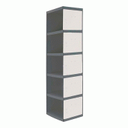 SimonRack Cassier métallique 5 portes ADDITIONNEL démonté ANTHRACITE/BLANC 1800x400x500 mm (haut x largeur x profondeur) - 8425437105999