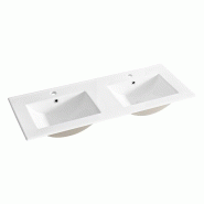 STELLAMEUBLES Double vasque 120cm LAVA encastrable céramique blanche - 3667335109326