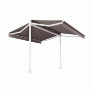 Store double pente Mabay 2,96x2x1,50 M Intersun Motorisé à télécommande (Blanc satiné RAL9010 - Taupe 300g/m²) - marron aluminium 3662618010214 Store double pente Mabay 2,96x2x1,50 M Intersun Motorisé à télécommande (Blanc satiné RAL9010 - Taupe 300g/m²) - marron aluminium 3662618010214