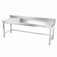 Table de travail en inox soubassement 1800 x 600 mm adossée avec renfort PREMIUM / GOLDINOX - inox 3701770803286 Table de travail en inox soubassement 1800 x 600 mm adossée avec renfort PREMIUM / GOLDINOX - inox 3701770803286