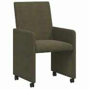 VidaXL Chaises de Salle à Manger avec Roues 2 pcs Vert armée Modèle Imperial Pro - 42017828
