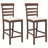 VidaXL Tabourets de bar avec coussins 2 pcs marron bois massif d'hévéa Modèle Apex Industriel - blanc 4102537