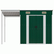 Abri de jardin avec toit prolongé vert 277x107x181 cm acier Modèle AbriExplorer 233 - 8720845888831