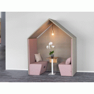 Alcôve acoustique pour 2 personnes avec banquette d'assise Alcôve acoustique pour 2 personnes avec banquette d'assise