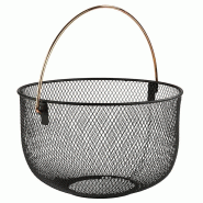 APS Panier à fruits/viennoiseries, rond, diam. 30 cm, avec anse, en métal noir - 30208 APS Panier à fruits/viennoiseries, rond, diam. 30 cm, avec anse, en métal noir - 30208