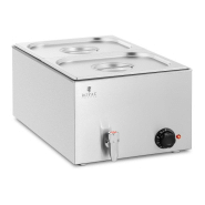 Bain-marie chauffe-plat bain-marie professionnel 600 watts 2 x gn 1/2 robinet de vidange 14_0004218