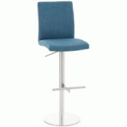 CLP Tabouret de bar Cadiz en Tissu Acier inoxydable/Bleu - bleu textile 308601 CLP Tabouret de bar Cadiz en Tissu Acier inoxydable/Bleu - bleu textile 308601