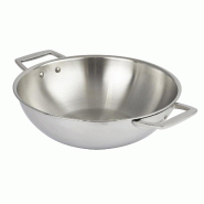 CRISTEL Wok en inox à 2 anses fixes  Ø34cm - gris Acier inoxydable 18/10 3358570185762