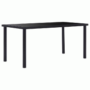 Décoshop26 - Table de salle à manger design simple 160 x 80 x 75 cm verre trempé noir et métal DEC036882 - noir métal 3000261449256