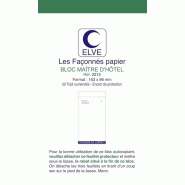 Elve 2213 bloc maitre d'hotel carnet autocopiant 163 x 96 50 tripli numerotes lot de 10 - 3416790022134
