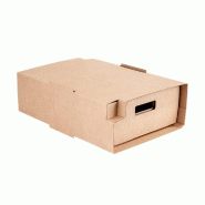 Etui traiteur carton brun ondulé 34x26,5x11,5cm - par 25