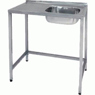 Évier de comptoir bas en acier inoxydable Aisi 304 1000x500x850mm cuve droite - acier INA164