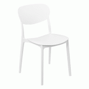 FIVE - Chaise empilable 'Plasta' en plastique blanc - JJ5440 FIVE - Chaise empilable 'Plasta' en plastique blanc - JJ5440