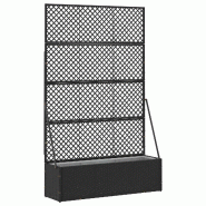 Helloshop26 - Cache-pot de jardin rectangulaire moderne 105 x 30 x 170 cm durable ambiance épurée en métal noir 02_0047452 - noir métal 3000234786142