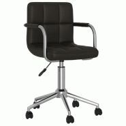 Helloshop26 - Chaise fauteuil siège de bureau informatique étude pivotante similicuir noir 02_0024054 - noir acier 3000214660066