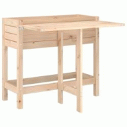 Helloshop26 - Jardinière bac lit surélevé plantes fleurs terrasse jardin avec dessus de table pliable bois de pin massif marron 02_0038117 - 300021 Helloshop26 - Jardinière bac lit surélevé plantes fleurs terrasse jardin avec dessus de table pliable bois de pin massif marron 02_0038117 - 300021