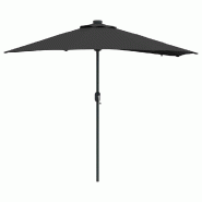 Helloshop26 - Parasol de jardin pliable moderne avec éclairage LED 294 x 150 x 223 cm en polyester noir 02_0058664 - noir 3000240710292