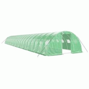 Helloshop26 - Serre tente abri plante fleur légumes avec cadre en acier 88 m² 22 x 4 x 2 m vert 02_0044640 - 3000220280005 Helloshop26 - Serre tente abri plante fleur légumes avec cadre en acier 88 m² 22 x 4 x 2 m vert 02_0044640 - 3000220280005