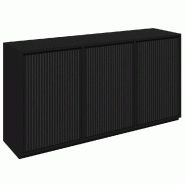 Meuble Vertigo T01 6 tiroirs à l'anglaise MDF noir et noir 180x47x93cm