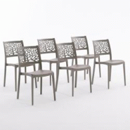 RATTATAN Set 6 Chaises en polypropylène avec fibre de verre empilables pour extérieur et jardin, bar et restaurant, cuisine moderne - FLORA - Tourt RATTATAN Set 6 Chaises en polypropylène avec fibre de verre empilables pour extérieur et jardin, bar et restaurant, cuisine moderne - FLORA - Tourt