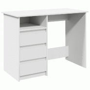 VidaXL Bureau blanc 102x50x75 cm bois d'ingénierie Modèle Vega Office Modern - 860463