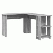 VidaXL Bureau d'angle avec étagère Gris Sonoma 140 x 113,5 x 75 cm Modèle Solaris Modern - 869559