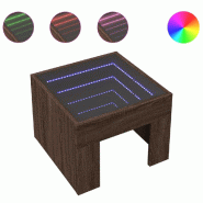 VidaXL Table basse avec LED infini chêne marron 40x40x30 cm Modèle Lumière Design - 847601