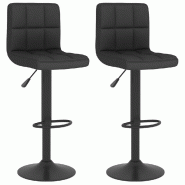 VidaXL Tabourets de bar lot de 2 noir tissu Modèle Aero Confort Pro - 334288