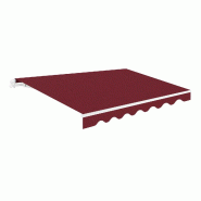 WASABI Store banne manuel 2,5x2m Grenat - Toile Polyester – Structure Aluminium Inclinable Réglable - marron polyester BTK252001-E