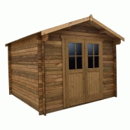 3365 - abri en bois massif 9m² plus 28mm traité teinté marron gardy shelter